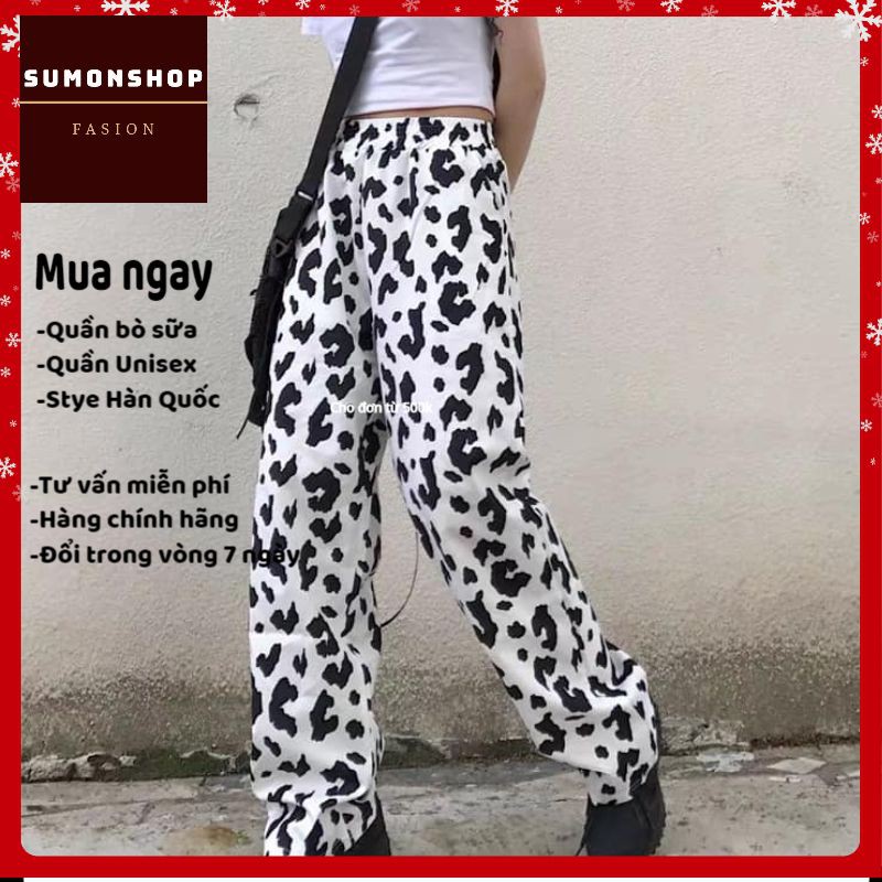 Quần Loang Màu Bò Sữa,Quần hoạt hình unisex , Ulzzang- MET SHOP