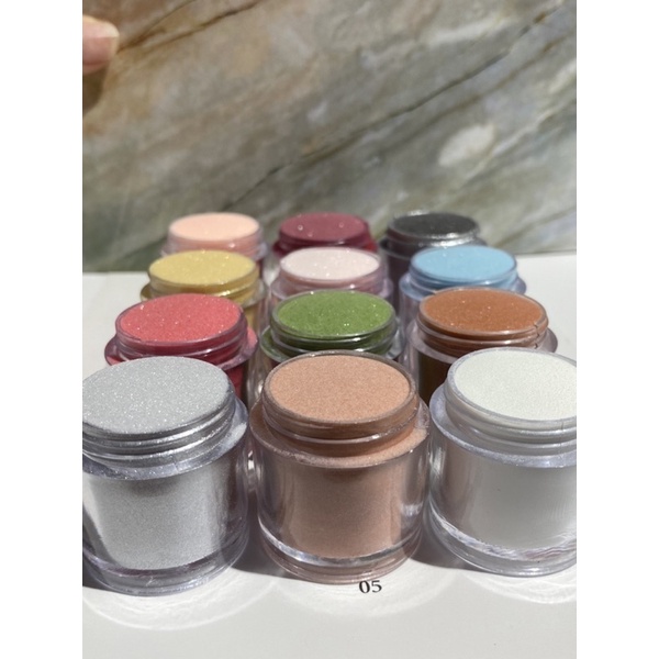 Sét bột 12màu 5in1, hủ 10g đắp móng, nắn hoa, ombre, đắp loang…vv