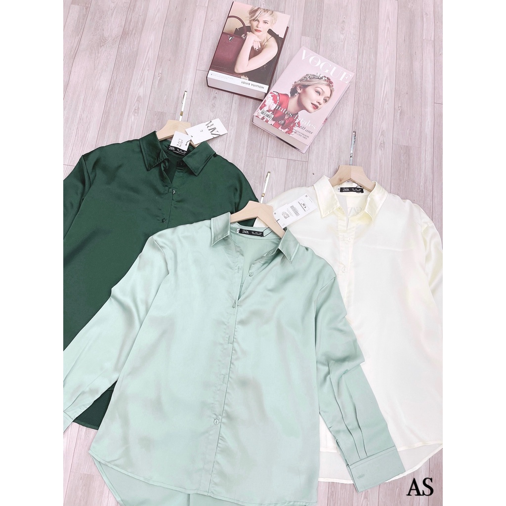 ÁO SƠ MI LỤA CỔ ĐỨC VẠT TRÒN ZR SUÔNG