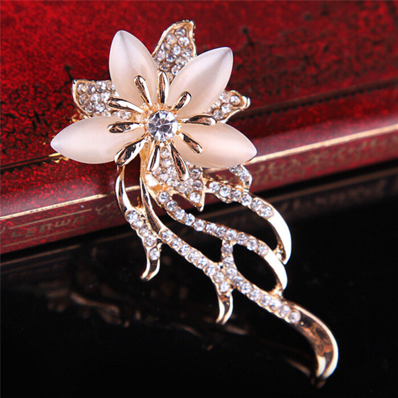 (Hàng Mới) Trâm Cài Áo Đính Đá Opal Sang Trọng