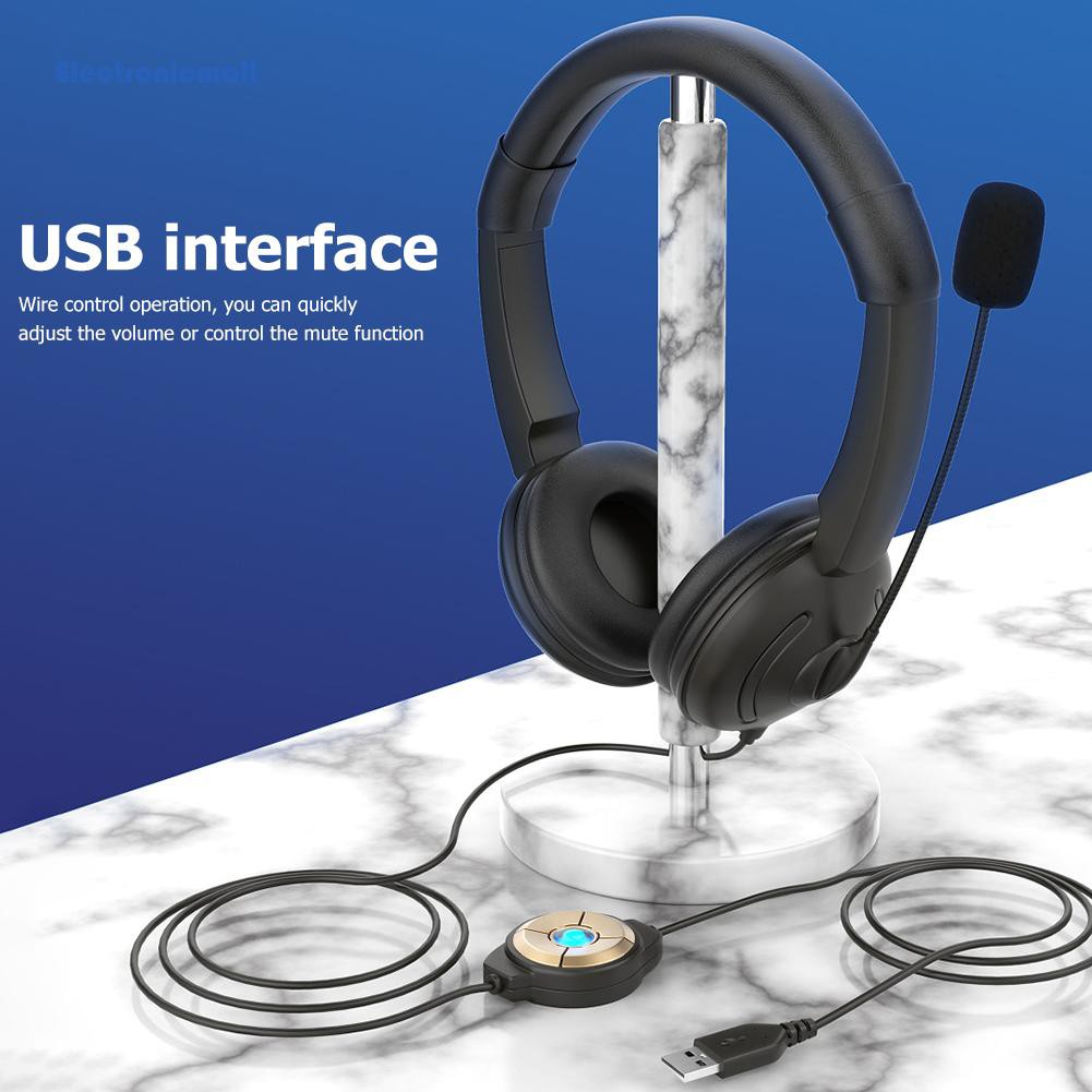 USB Wired Online Learning Call Center PC Line Control Gaming MIC Headphone ꒪NICE