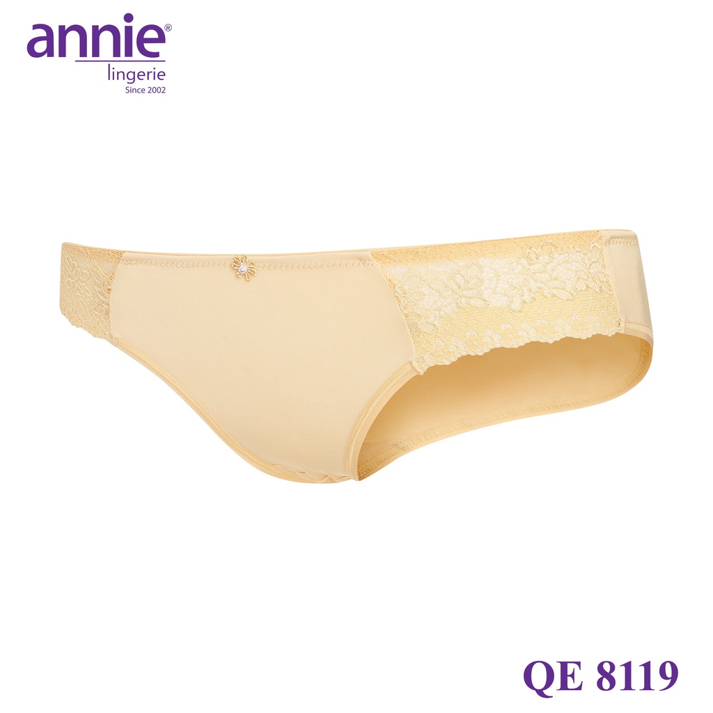 Quần lót nữ trơn viền ren annie QE8119 nữ tính, mềm mại, co giãn tốt ôm sát vòng 3, thấm hút, thoáng mát, có áo đồng bộ