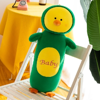 Spot small yellow duck plush toy large doll long strip pillow lazy man with legs hugging bed sleeping doll doll