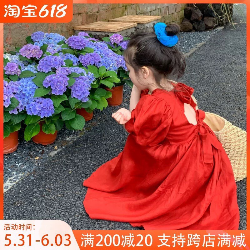 Váy nơ lưng xoè to dáng công chúa dành cho bé gái