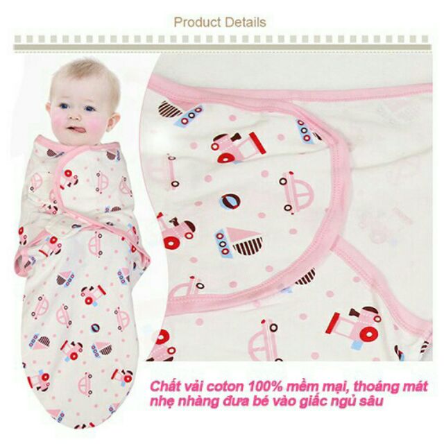 Ủ kén Cotton mùa hè Swaddle Me| Chăn quấn bé, khăn quấn bé sơ sinh hình kén.