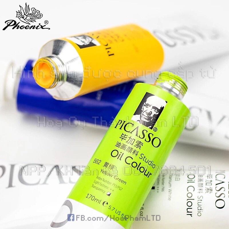 Màu sơn dầu Màu dầu Picasso Phoenix 50ml (chính hãng) dạng tuýp lẻ | vẽ tranh gỗ, kim loại, pha đất sét