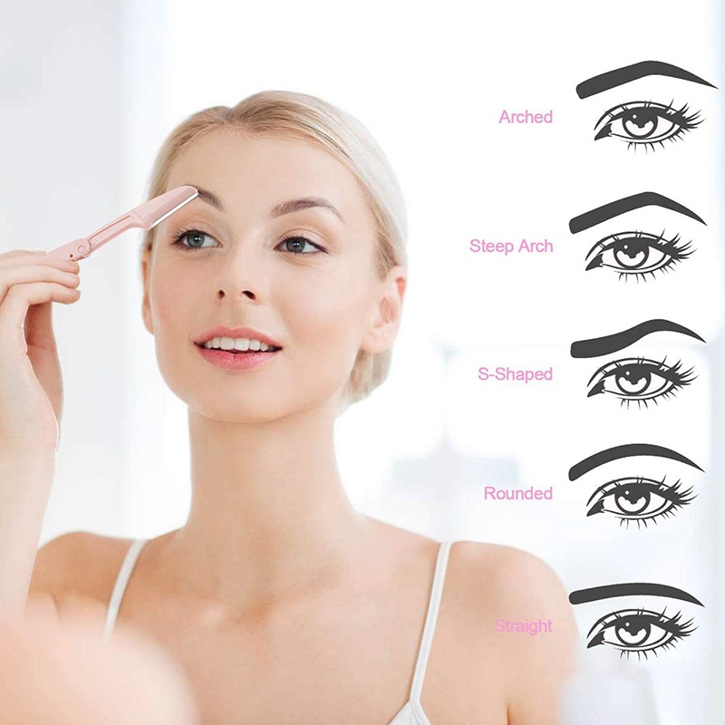 1 Dao Cạo Chân Mày Có Thể Gập Lại Bằng Thép Không Gỉ Chất Lượng Cao