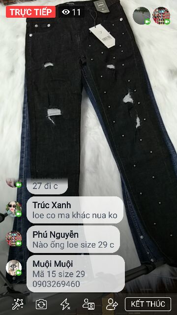 Quần  jean hạt hình  that