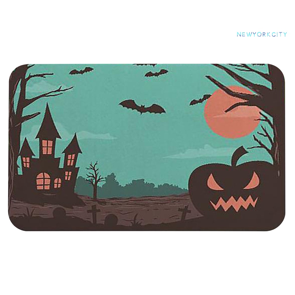 Thảm Chùi Chân Thấm Hút Nước Mạnh Chống Trượt Họa Tiết Kinh Dị Trang Trí Halloween