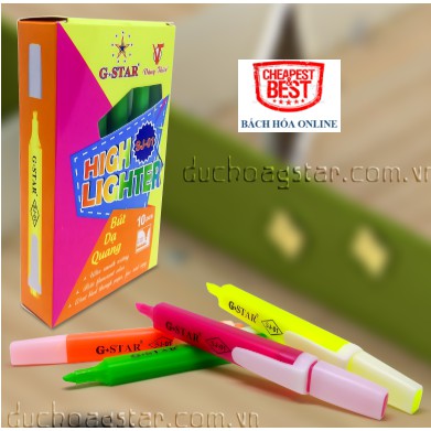 Bút dạ quang, bút nhớ dòng, Highlighter Nhiều Màu Gstar - 01