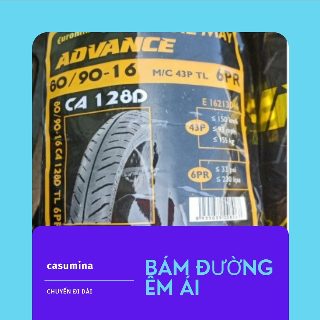 Vỏ Euromina 80/90-16 dành cho lốp sau , vỏ không ruột các xe như Nouvo, Hayate, SH Mode, Vision 2021, Impluse, Hayate