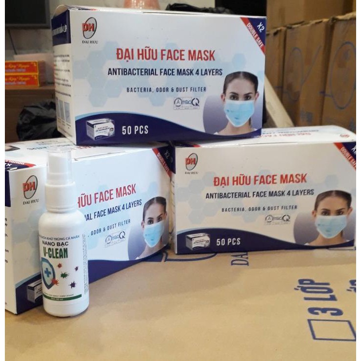 [CHÍNH HÃNG] Khẩu trang 4 lớp Đại Hữu xanh_hộp 50 chiếc | BigBuy360 - bigbuy360.vn