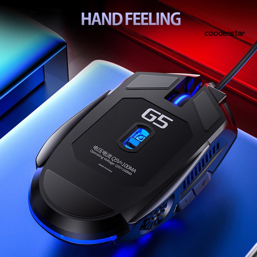 Chuột gaming ZJ-DN có dây 6 nút 3200DPI không gây tiếng ồn và ánh sáng kèm cáp USB