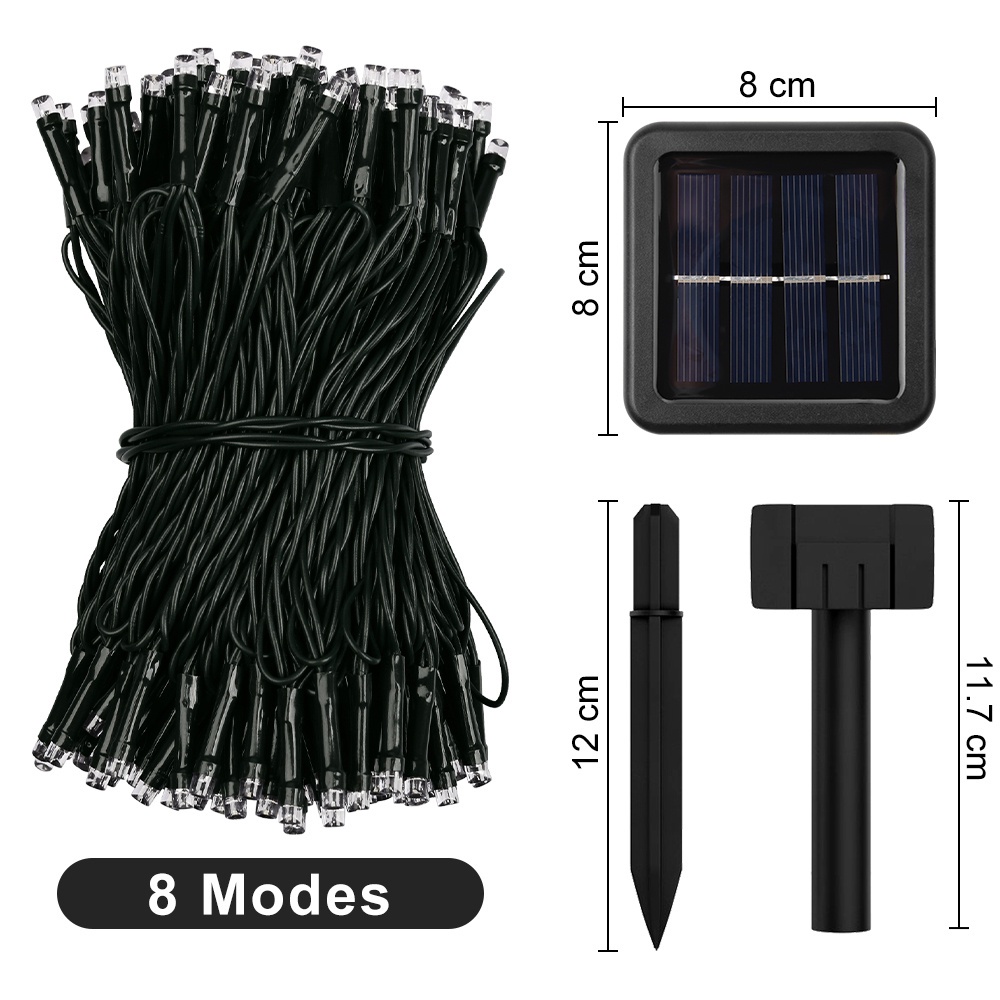 Dây Đèn Led 200 100 50 20 Bóng Chống Nước Sử Dụng Năng Lượng Mặt Trời Trang Trí Giáng Sinh/Sân Vườn