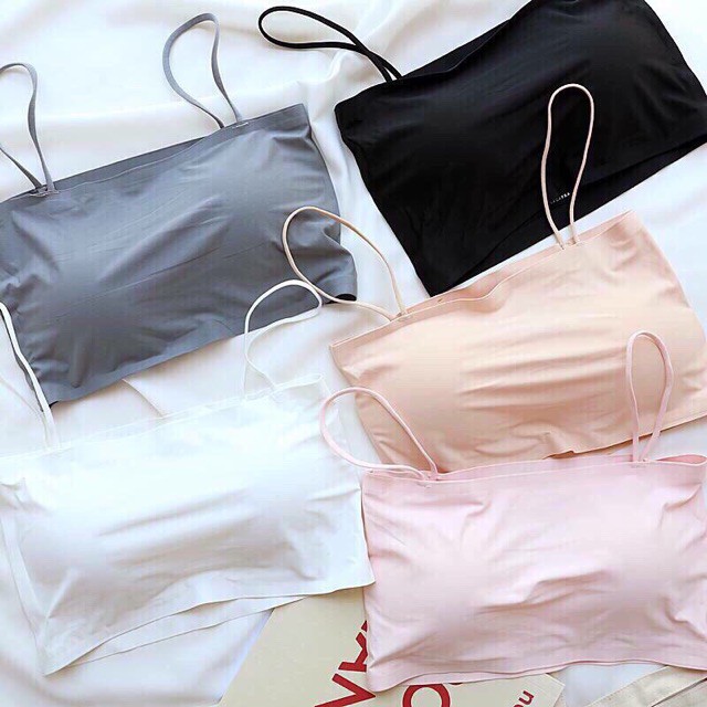 Bra su trơn 2 dây, bra đúc su 2 dây vải su mát mịn, bra đúc su trơn quây 2 dây MS805