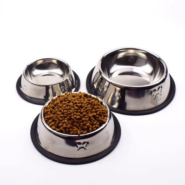 Bát ăn cho chó mèo bằng Inox có đế cao su chống trượt