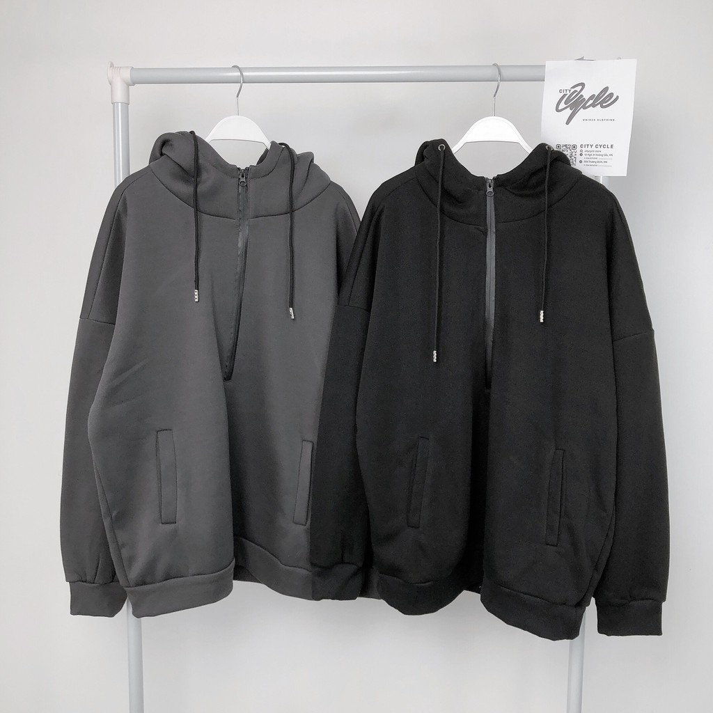 Áo Hoodie zipper 0620 áo hoodie trơn form rộng dáng unisex Hàn Quốc- City Cycle