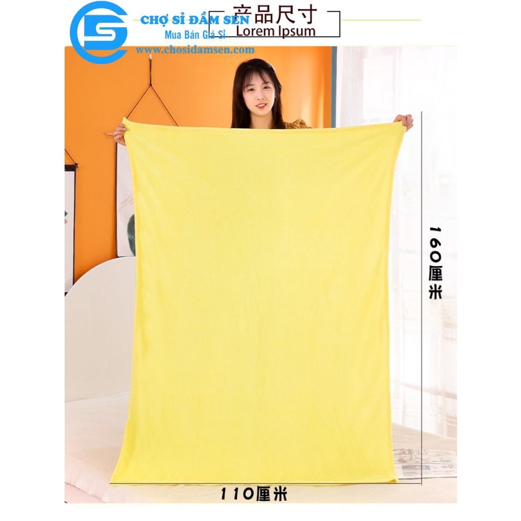 Mền tuyết nhung màu trơn siêu mịn, chăn ngủ trưa văn phòng êm nhẹ, đắp cực ấm G288-Menle