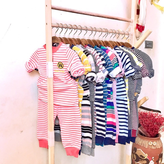 Combo 3 bộ cotton kẻ mẫu mới cho bé