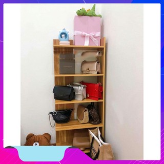 Kệ sách gỗ 5 tầng đa năng bằng gỗ cứng cực đẹp, kệ góc tường gỗ công nghiệp chống ẩm cao cấp 5.0