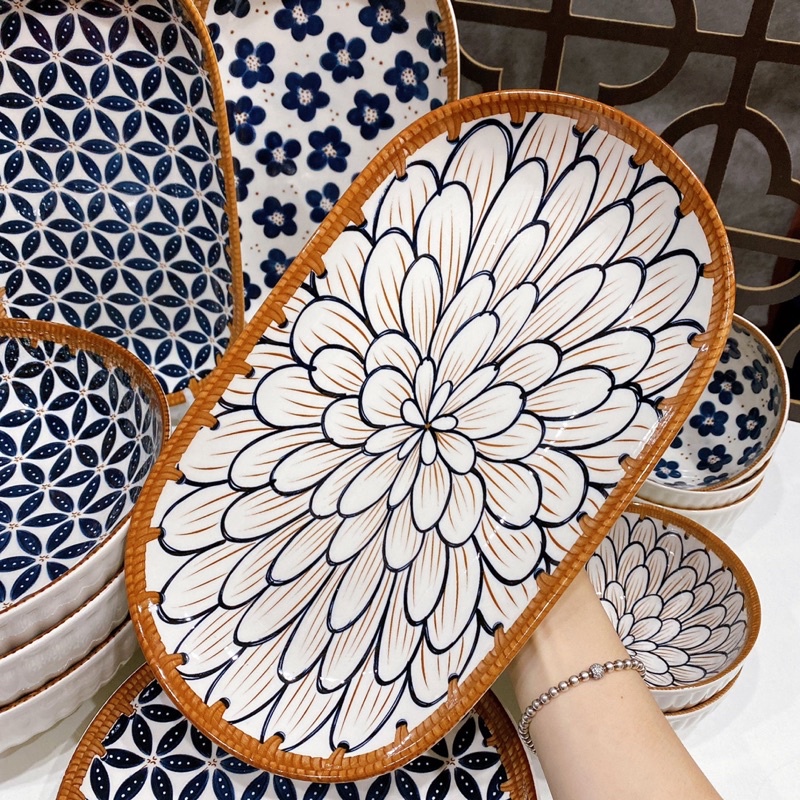 Bát Đĩa Decor, Chén Dĩa dễ thương, Bát ăn cơm Sét Mây Nhật 10 món siêu đẹp.