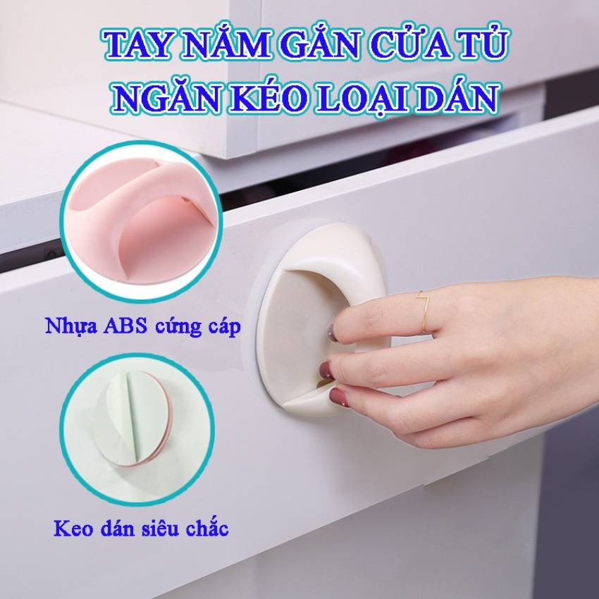 Tay nắm cửa dán keo tiện dụng kích thước 9x9cm GALA HOME
