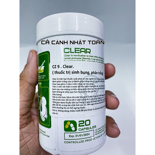 CZ9 CLEAR HỖ TRỢ SÌNH BÌNH, PHÂN TRẮNG CHO CÁ CẢNH
