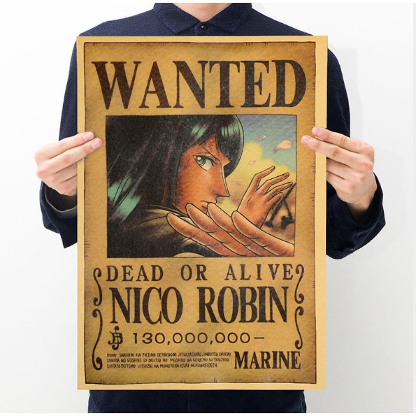 Poster One Piece Luffy Zoro Sanji Nami Robin Chopper Fanky hình nhân vật truy nã