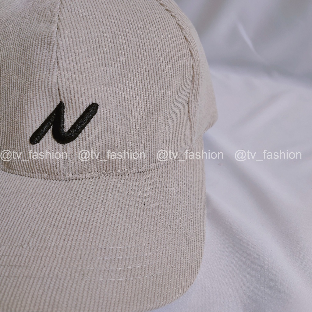 Mũ lưỡi Trai Nam Nữ Thể Thao Chất Vải Nhung Chữ N Nghiêng Ulzzang