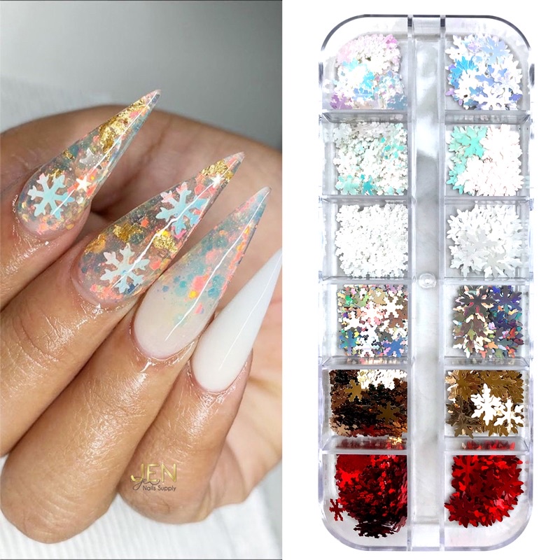 Sequin kim tuyến noel bông tuyết Giáng sinh trang trí móng-phụ kiện nail