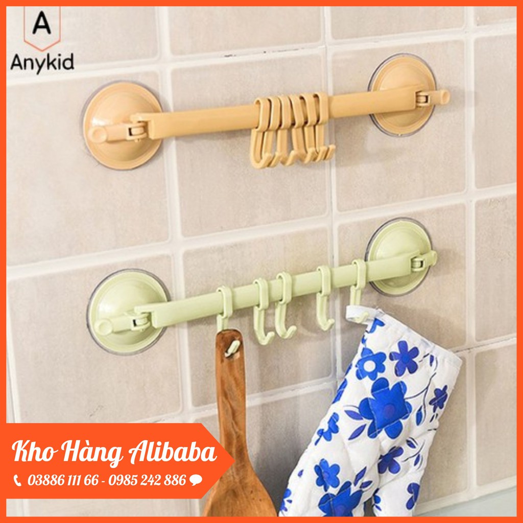 Móc Hút Chân Không Nhà Tắm 6 Móc, Nhà Bếp Siêu Chắc Chắn