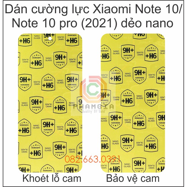 Dán cường lực Xiaomi Redmi Note 10 / Note 10s / Note 10 Pro (2021) dẻo nano siêu bền