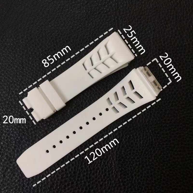 Dây Đồng Hồ Đeo Tay Cao Su Silicone RICHARD MILLE 25mm Rm53 / 055 / 011 / 050