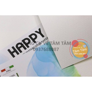 Giấy vẽ màu nước Happy 300gsm, Giấy Canson 300gsm Happy size A5 A4 A3 A2 A1