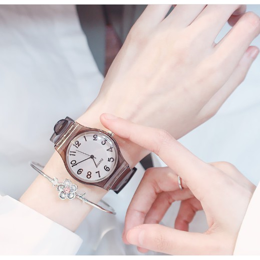 ĐỒNG HỒ NỮ DÂY CAO SU TRONG SUỐT NHIỀU MÀU D303 CỰC ĐẸP | BigBuy360 - bigbuy360.vn