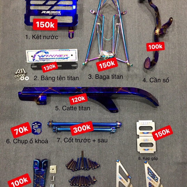 Đồ chơi xe Combo phụ kiện trang trí xe winner