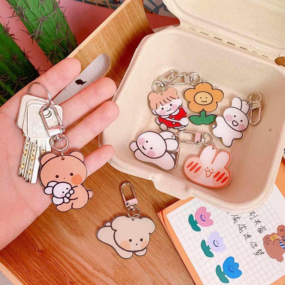Móc khóa nhựa acrylic họa tiết hoạt hình dễ thương cho nữ
