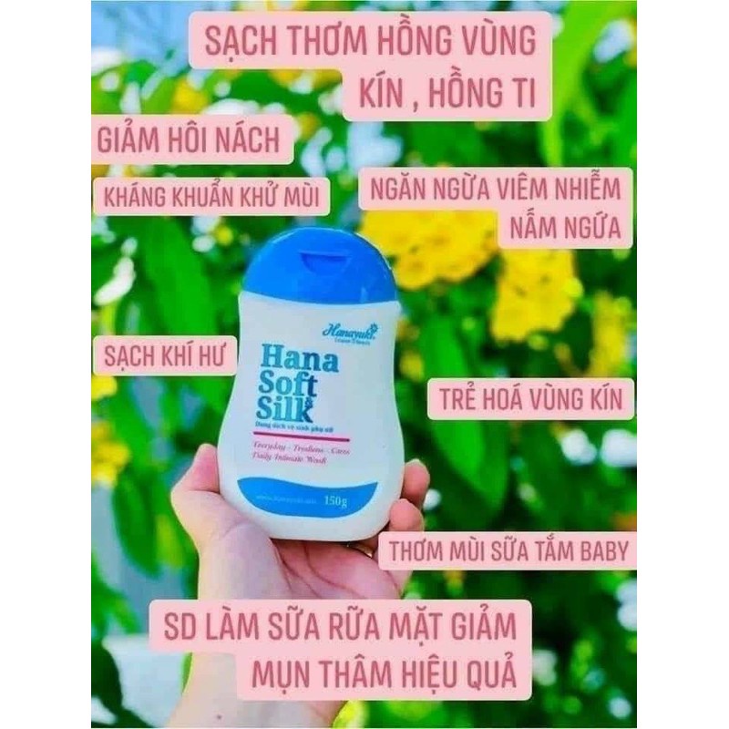 Dung dịch vệ sinh phụ nữ Hana Soft &amp; Silk 150ml