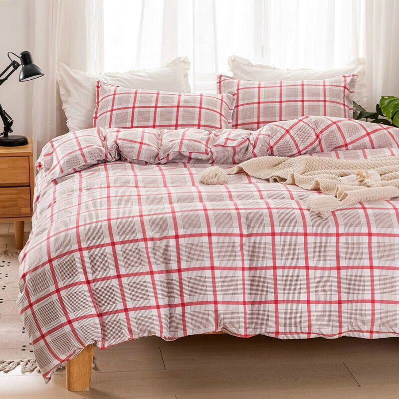 Cotton Poly Nhập Khẩu - Caro Xám Đỏ (SP001316)