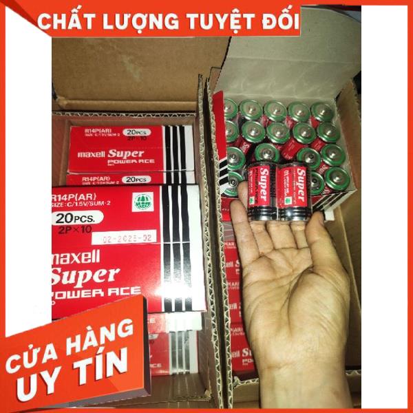 hộp 20 viên pin trung Maxell size C,pin maxell R14P(AR)