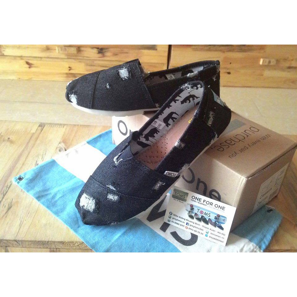 Giày TOMS Vải Jean Rách