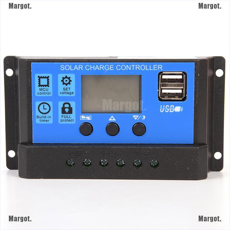 Bộ Điều Khiển Sạc Năng Lượng Mặt Trời 10a 12v / 24v Usb Lcd Ss Đa Năng