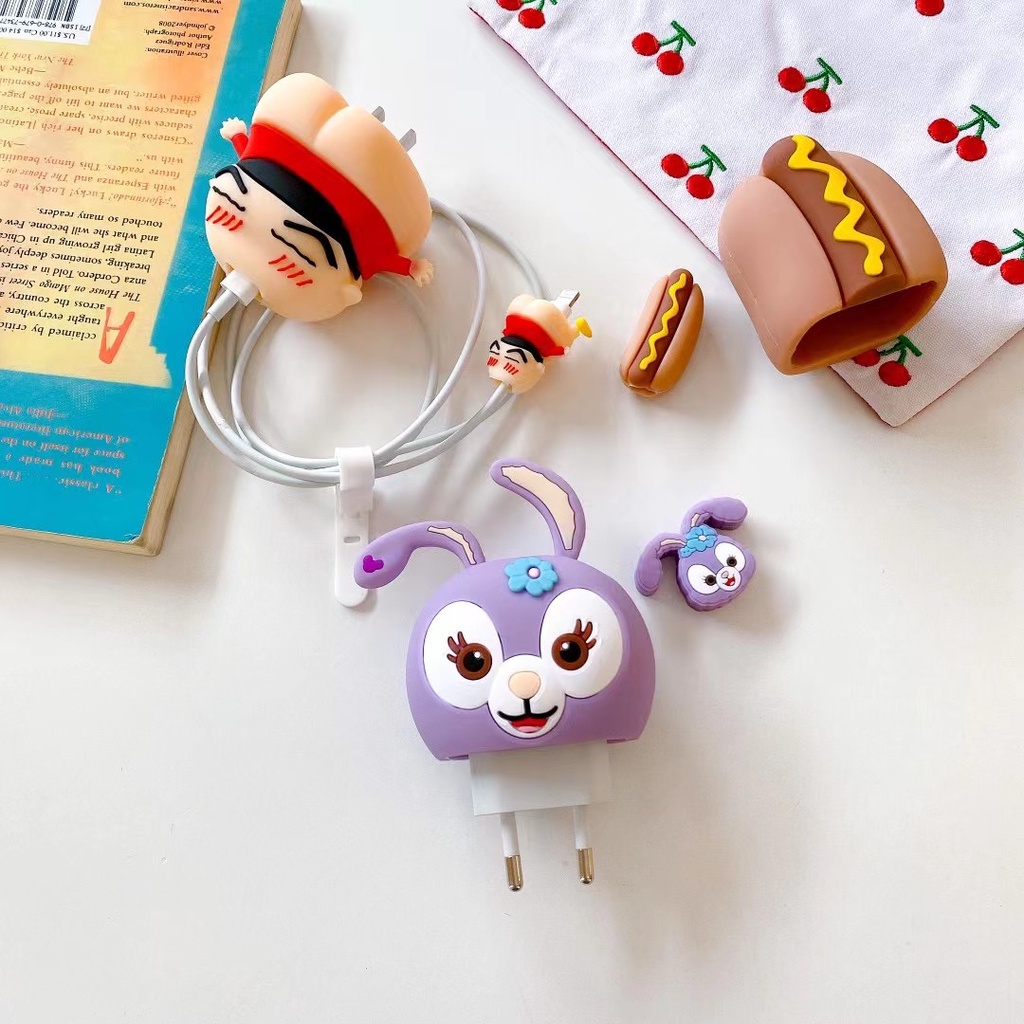 Apple Phụ Kiện Bảo Vệ Cáp Dữ Liệu Usb 18w 20w Hình Cậu Bé Bút Chì Shin Dễ Thương
