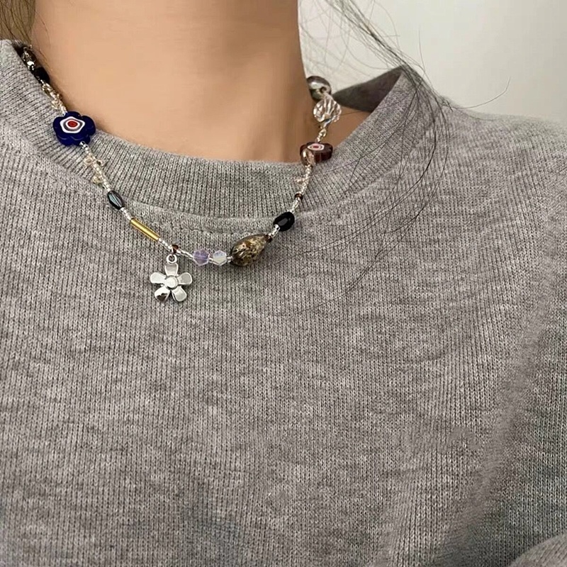 Vòng cổ Mặt Kính Đính Đá Phong Cách retro