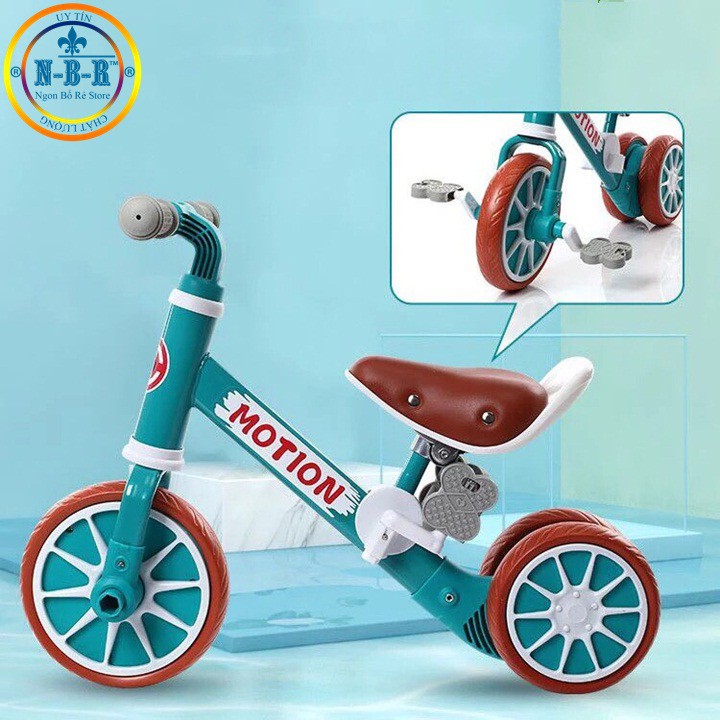 Xe chòi chân thăng bằng cho bé MOTION, có bàn đạp 2in1 yên bằng da - Hàng chính hãng