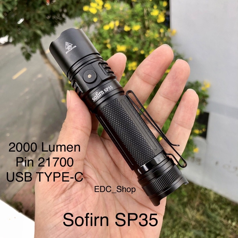 Sofirn SP35 Led SST40 Độ Sáng 2000 Lumen Chiếu Xa 332M Cổng Sạc Thân TYPE-C Đèn Pin EDC Siêu Sáng 21700 Chính Hãng