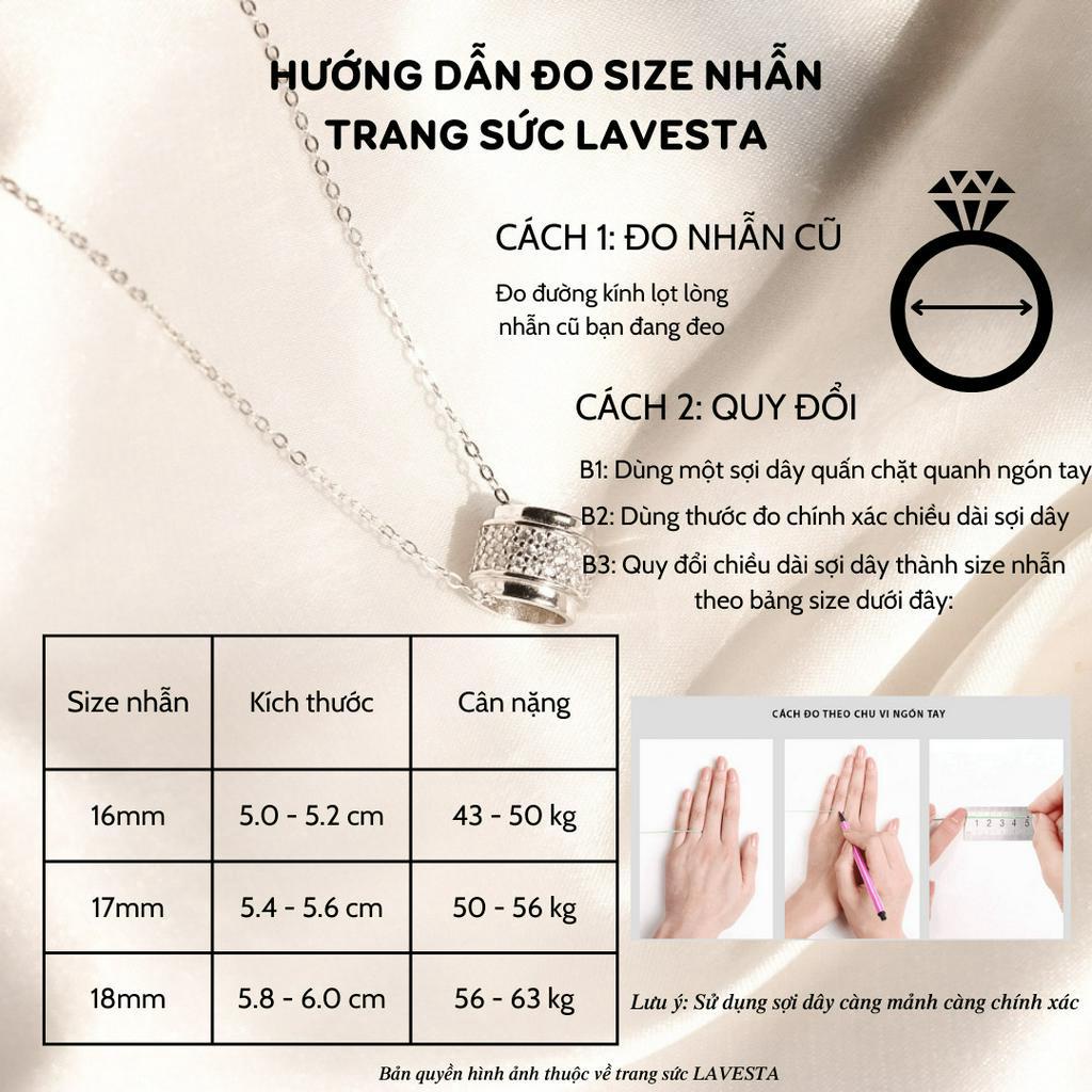 Nhẫn kim cương nữ Moissanite 7 ly kiểm định GRA LAVESTA KC41 đẳng cấp, sang trọng tinh tế