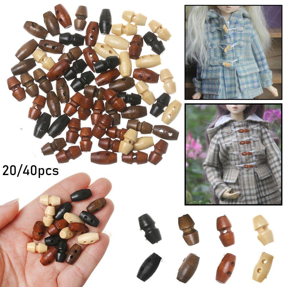 Set 20 / 40 Nút Gỗ Mini Trang Trí Thủ Công Cho Nhà Búp Bê