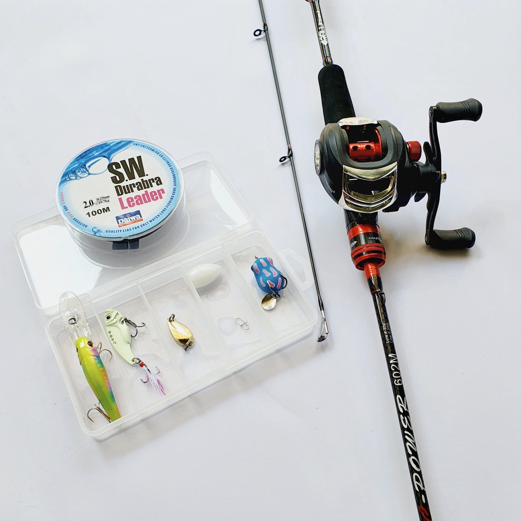 Bộ Cần Câu Lure Rollfish Máy Ngang Tặng Kèm Dây Câu Và Hộp Mồi B-lu-NG901 Cần Câu Máy Cao Cấp