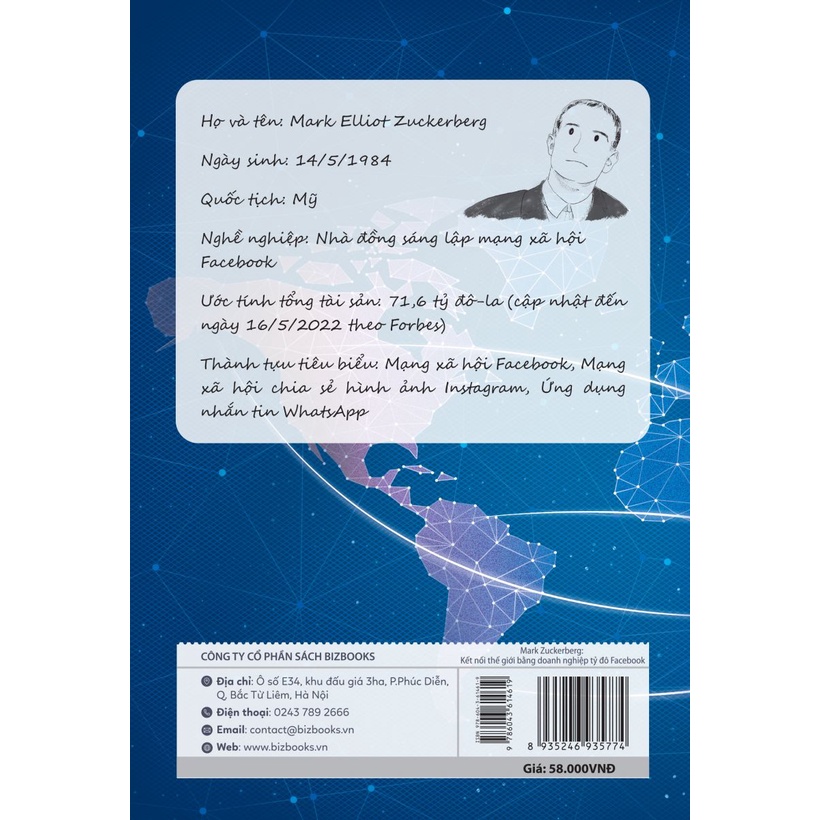 Sách - Mark Zuckerberg: Kết nối thế giới bằng doanh nghiệp tỷ đô Faceb00k - Bộ sách ươm mầm tỷ phú nhí Bizbooks